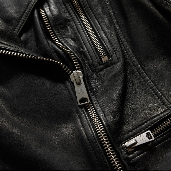 ALLSAINTS Cargo Distressed Leather Biker Jacket - Picture 9 of 11